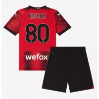 AC Milan Yunus Musah #80 Heimtrikotsatz Kinder 2023-24 Kurzarm (+ Kurze Hosen)